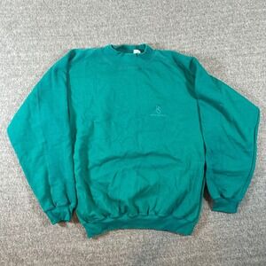 VTG Pro Spirit Mock Neck Sweatshirt Pullover Embroidered Logo Green Mens S/M 90s